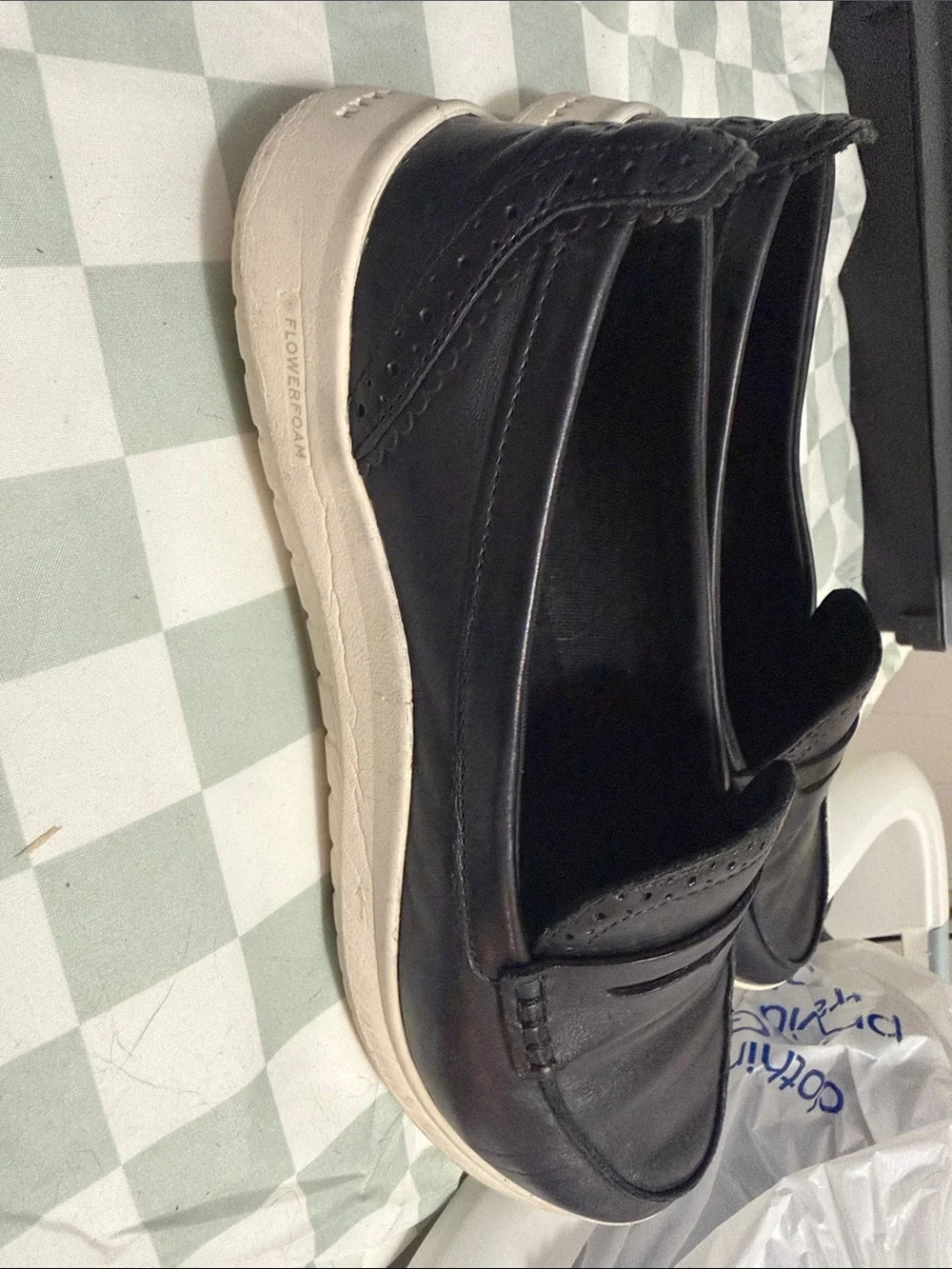 Cole Haan Black Leather Slip-On Penny Loafers